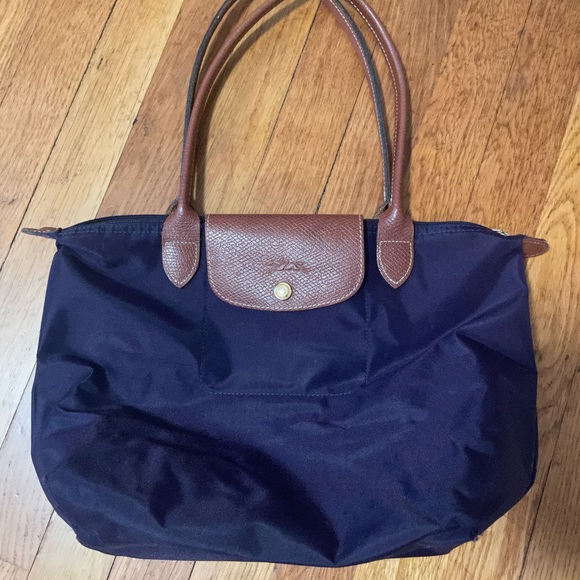 Longchamp Le Pliage medium shoulder tote purse Bilberry - Picture 2 of 7